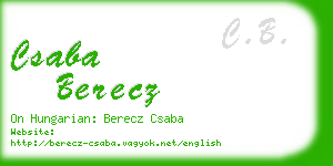 csaba berecz business card